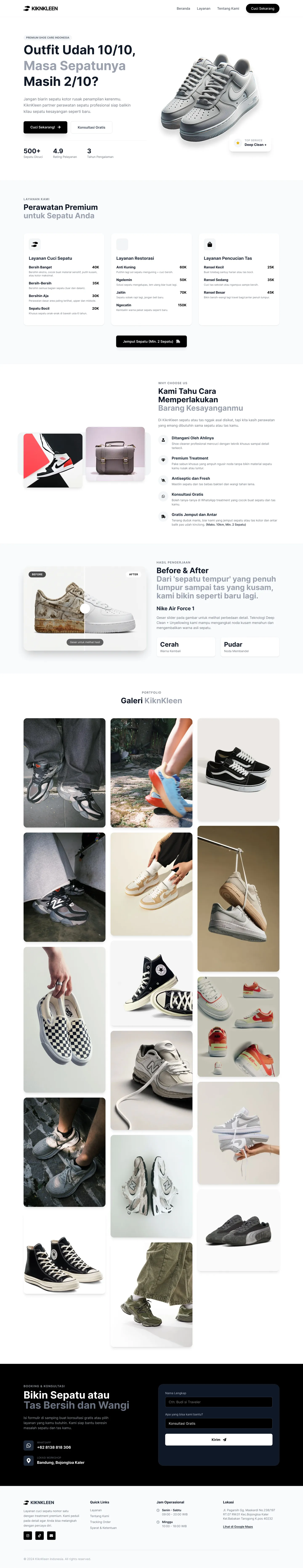 KiknKleen UI Design Home